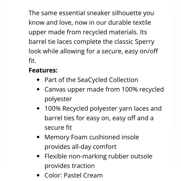 NWOT- Sperry ‘Crest Vibe’ Seacycled Boat Shoe Sneaker - Picture 3 of 10